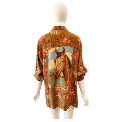  1990s Todd Oldham paint by numbers silk blouse