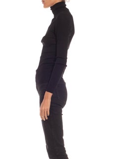 1990S TOM FORD GUCCI Black Fine Sheer Turtleneck Sweater