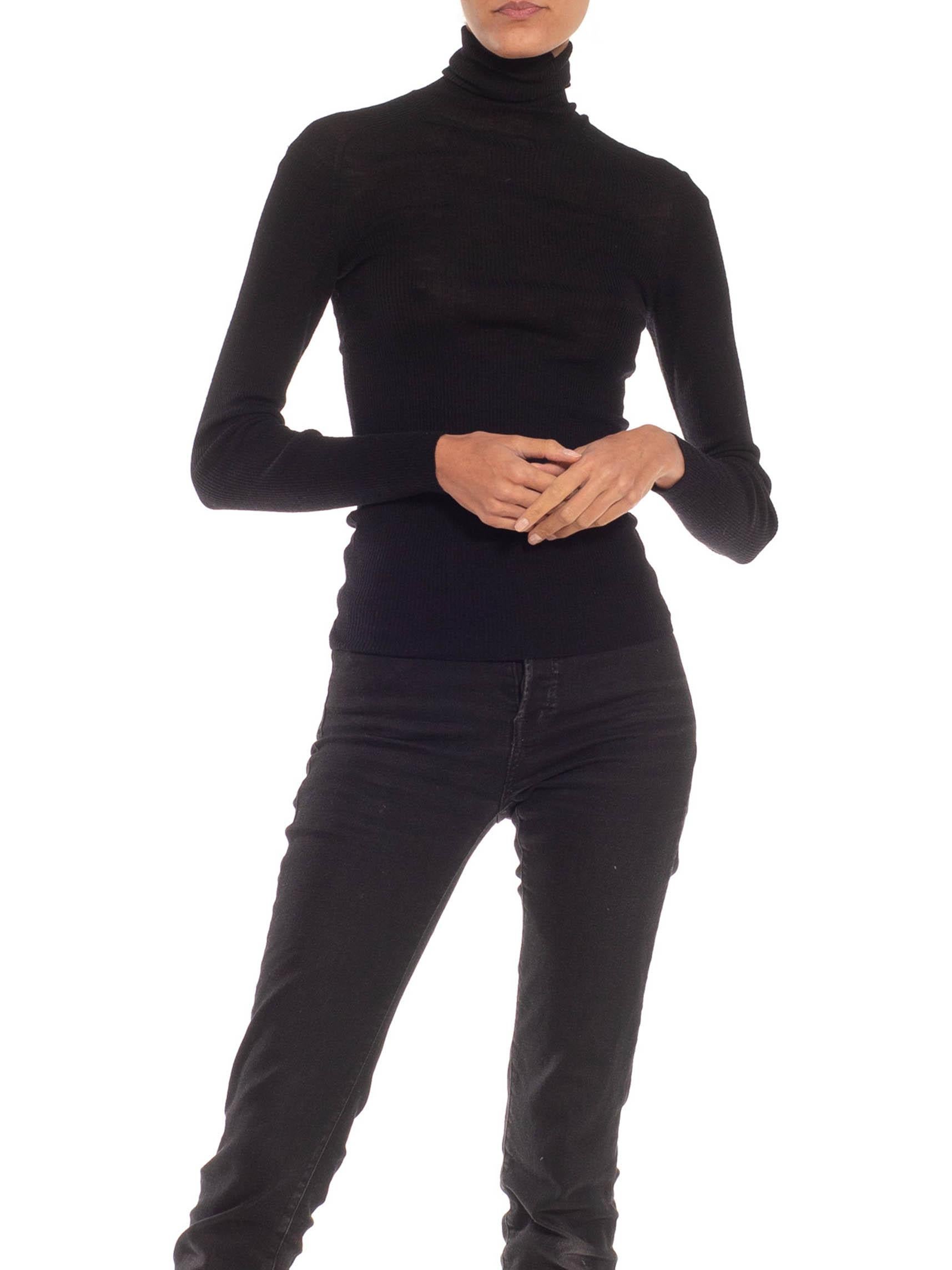 1990S TOM FORD GUCCI Black Fine Sheer Turtleneck Sweater In Excellent Condition In New York, NY