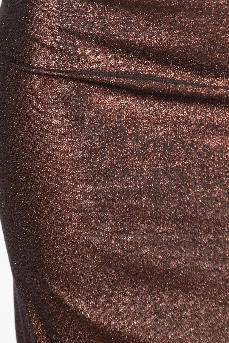 1990S TOM FORD GUCCI Metallic Bronze Poly/Lurex Stretch Strapless Cocktail  Dress For Sale at 1stDibs