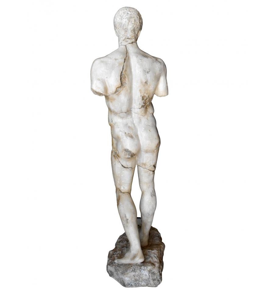1990s top quality reproduction of Apollo sculpture made from resin, with extremely realistic ageing and patina. 

 