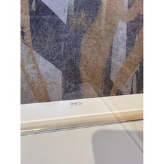 1990s “Traces I” Contemporary Abstract Botanical Print in Concave Wood Frame