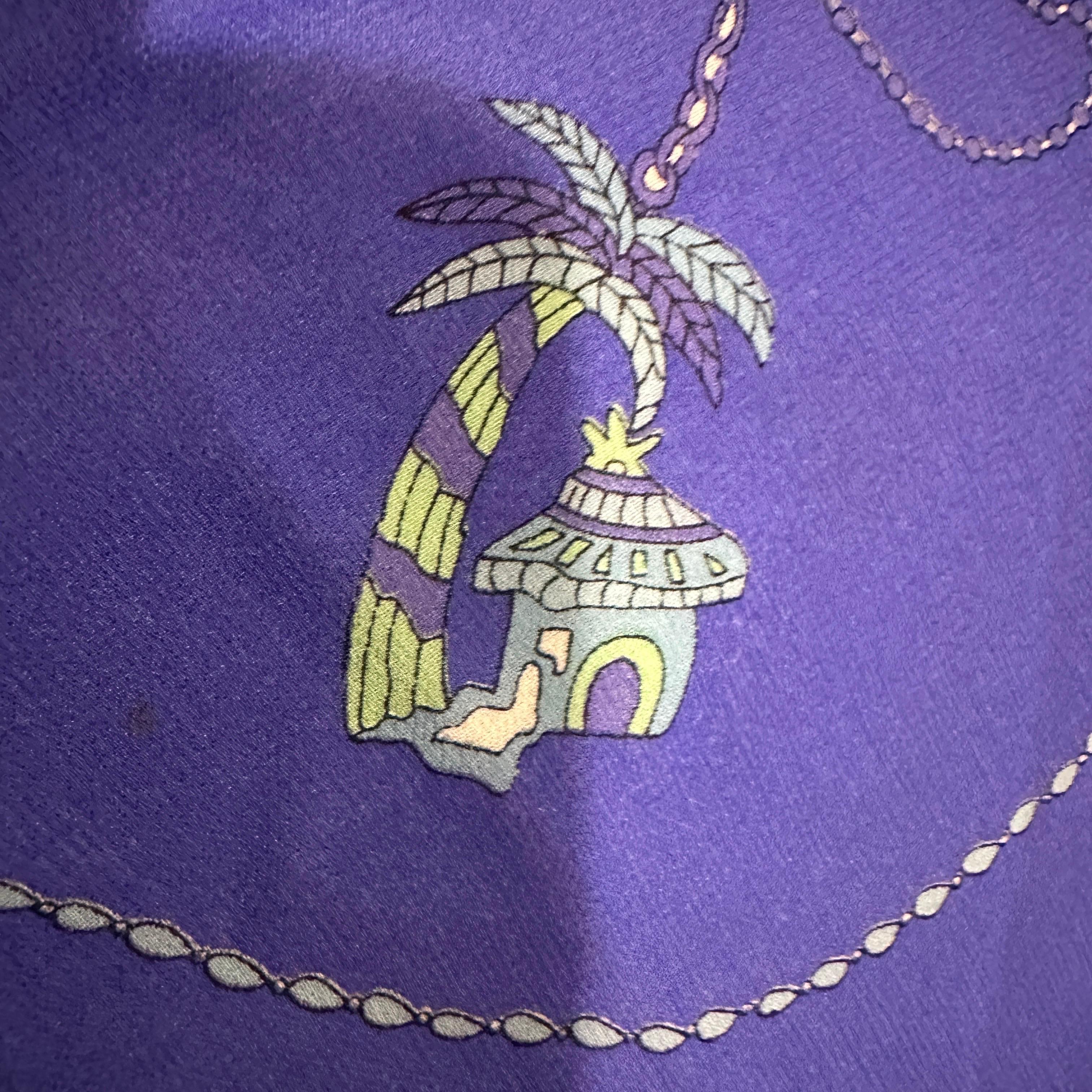 Sciarpa in seta blu di Emilio Pucci ispirata al Tribal Art degli anni '90 in vendita 8