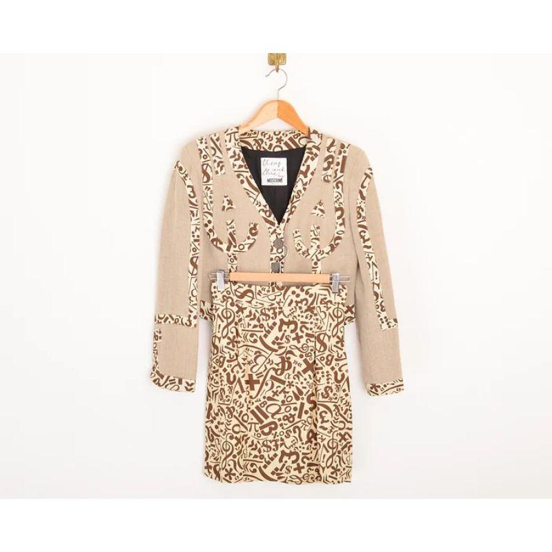 Women's 1990's Trompe l'oeil Moschino Linen Boucle Jacket For Sale