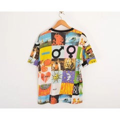 1990's UK Garage Rave Moschino Vintage Opposites Print Colourful Loud T Shirt