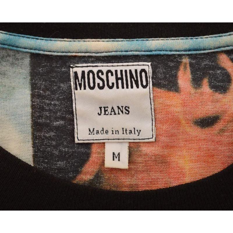 1990's UK Garage Rave Moschino Vintage Opposites Print Colourful Loud T Shirt In Good Condition For Sale In Sheffield, GB