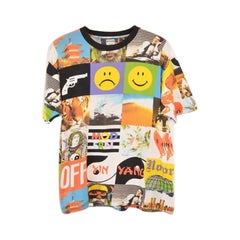 1990's UK Garage Rave Moschino Vintage Opposites Print Colourful Loud T Shirt