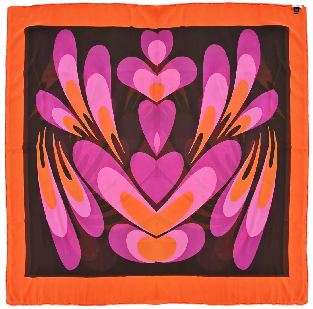 Vintage Ungaro scarf featuring a beautiful floral pattern in vibrant orange and purple colour, accented with the brand's logo, 100% Polyester, Made In Italy, Dry Clean

Condition: In very good pre owned condition without any flaws or