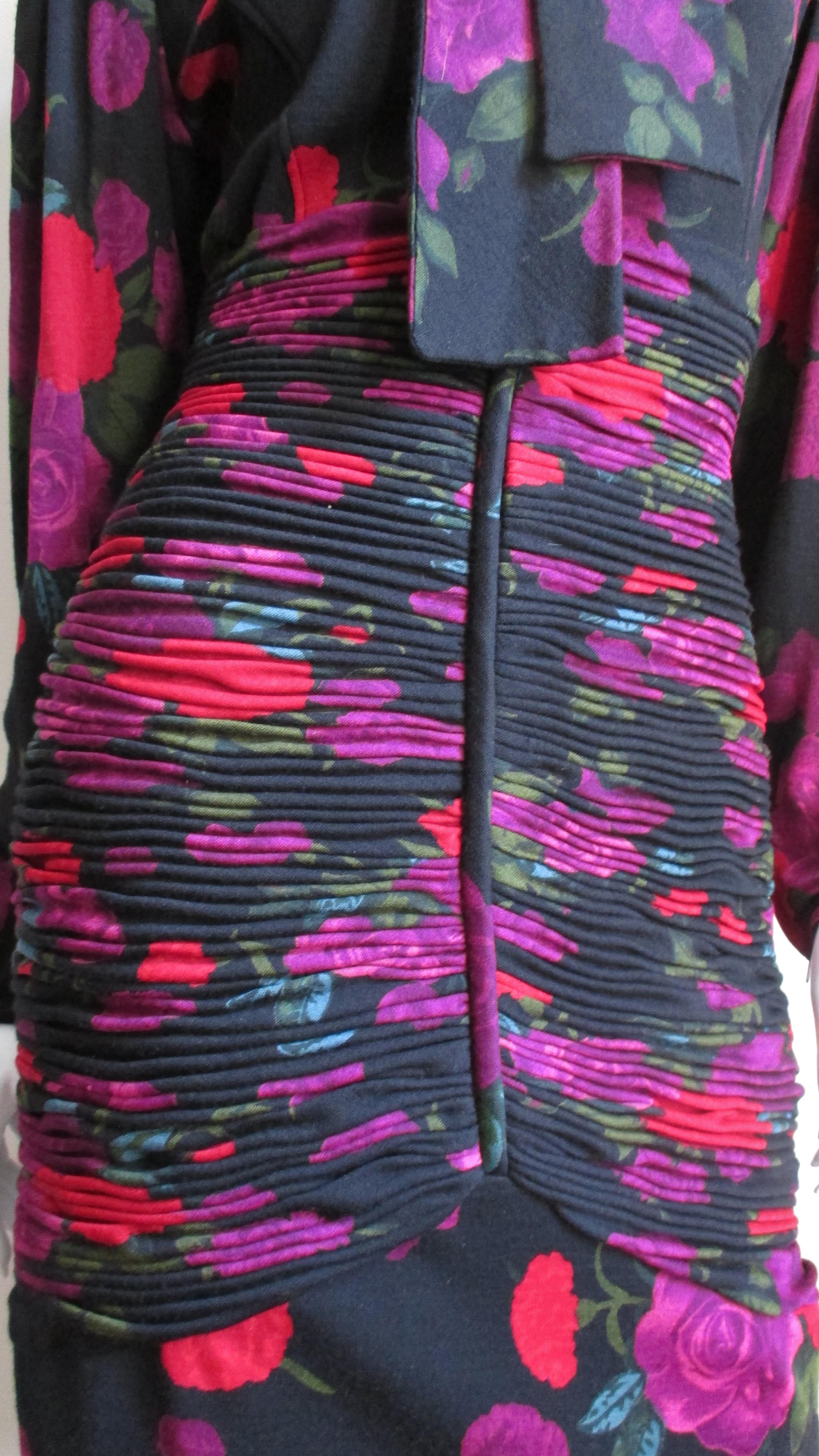 Emanuel Ungaro 1980s Dress with Ruching For Sale 2