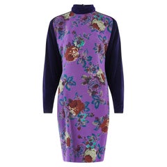 Abito floreale in velluto viola Ungaro Paralelle anni
90