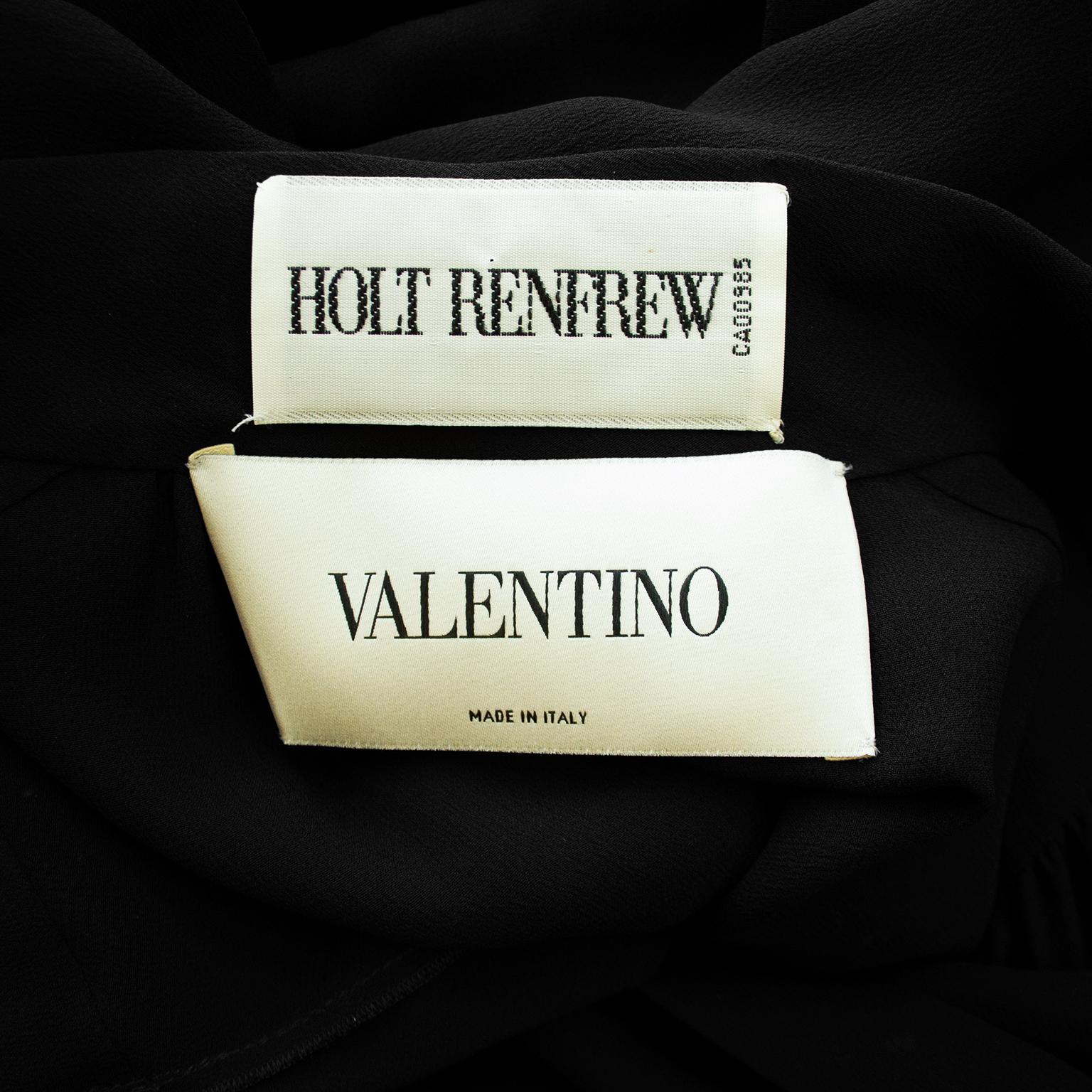 1990s Valentino Black Chiffon and Velvet Dress Shirt Dress In Good Condition For Sale In Toronto, Ontario