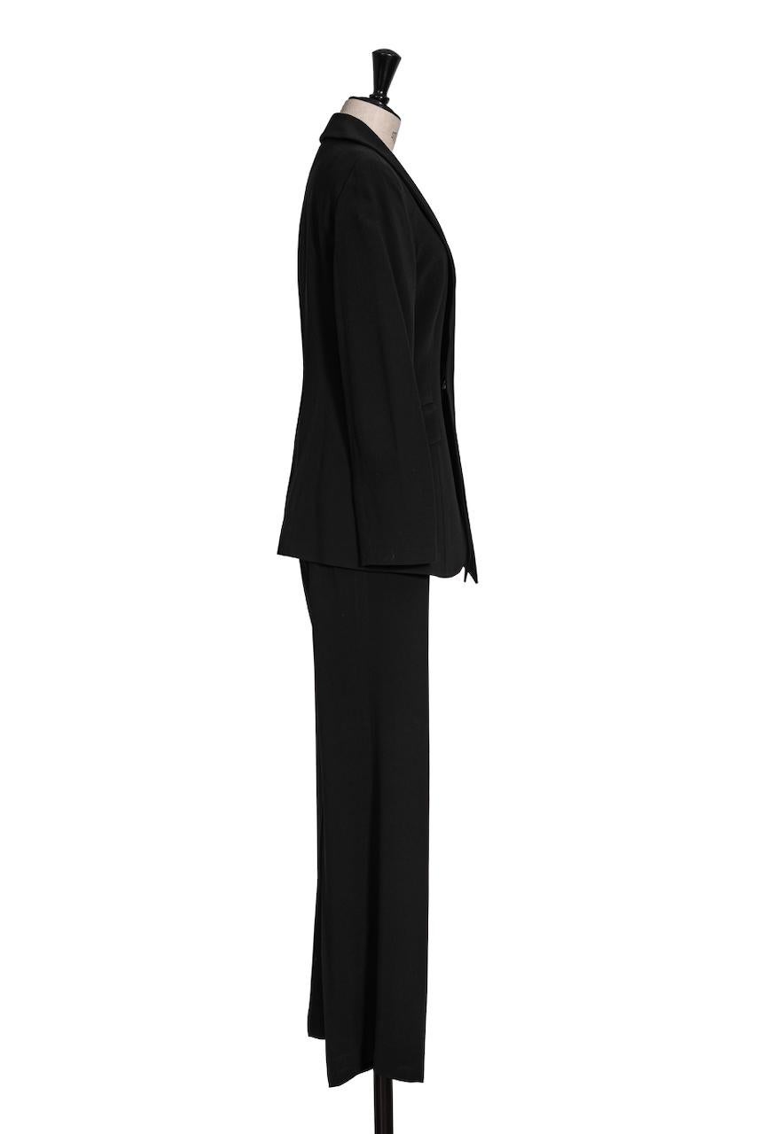 Women's 1990s VALENTINO Black Jacket & Trouser or Pant Suit For Sale