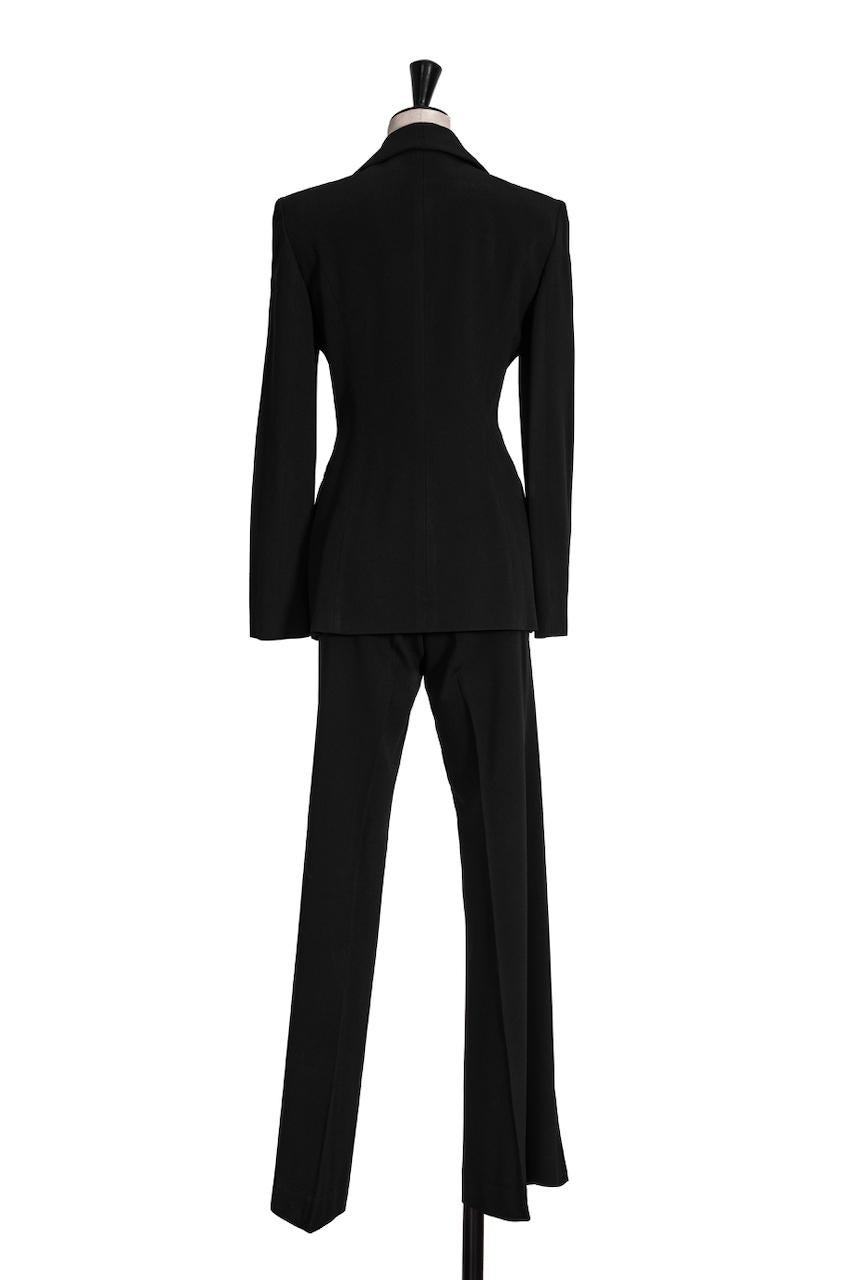 1990s VALENTINO Black Jacket & Trouser or Pant Suit For Sale 1