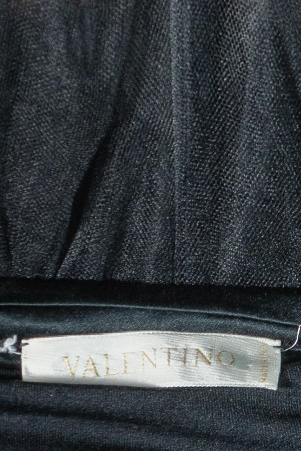 1990S VALENTINO Black Nylon Tulle Sheer Skirt For Sale 6