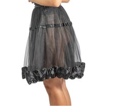 1990S VALENTINO Black Nylon Tulle Sheer Skirt