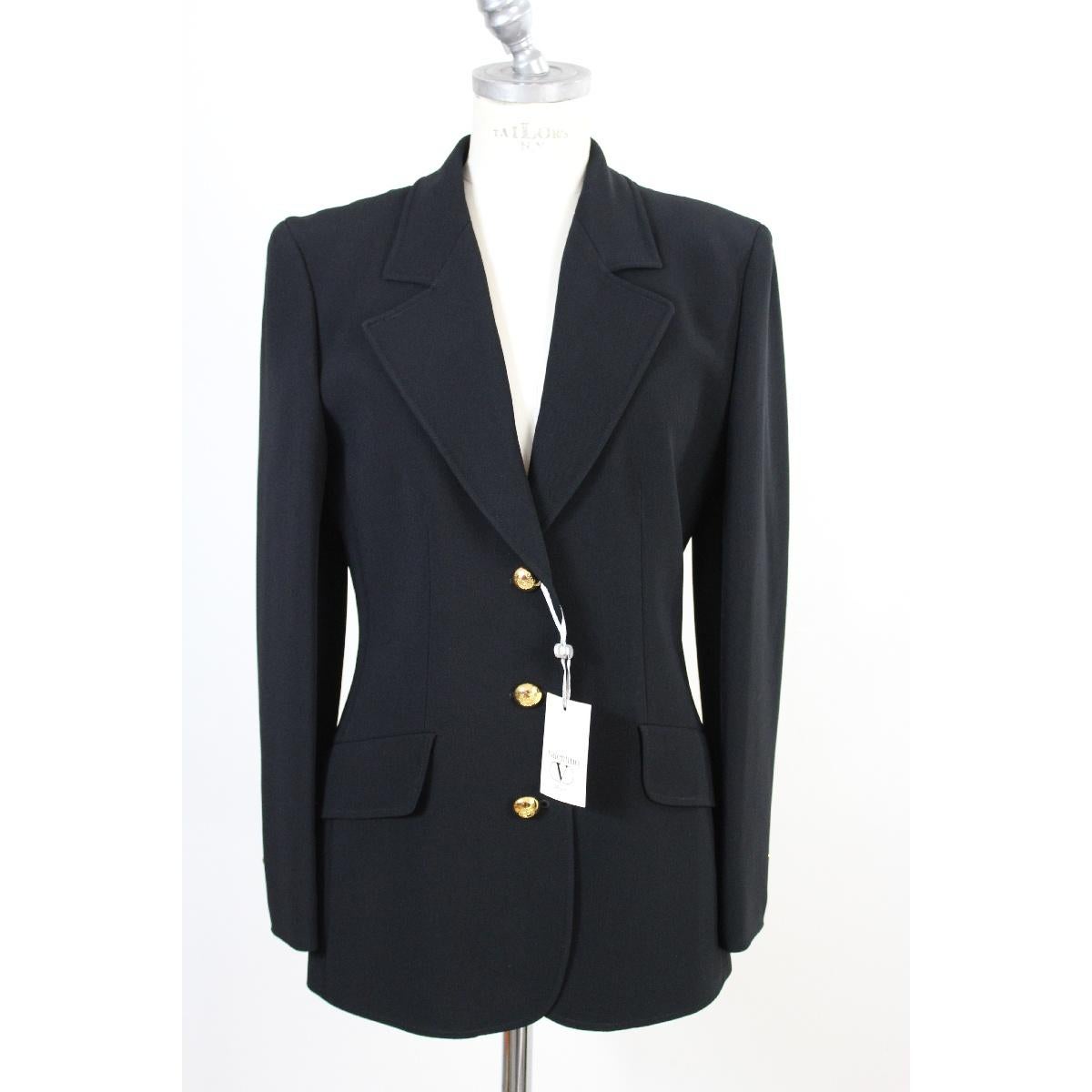 1990s Valentino Black Viscose Classic Formal Tailleur Suit Skirt 2
