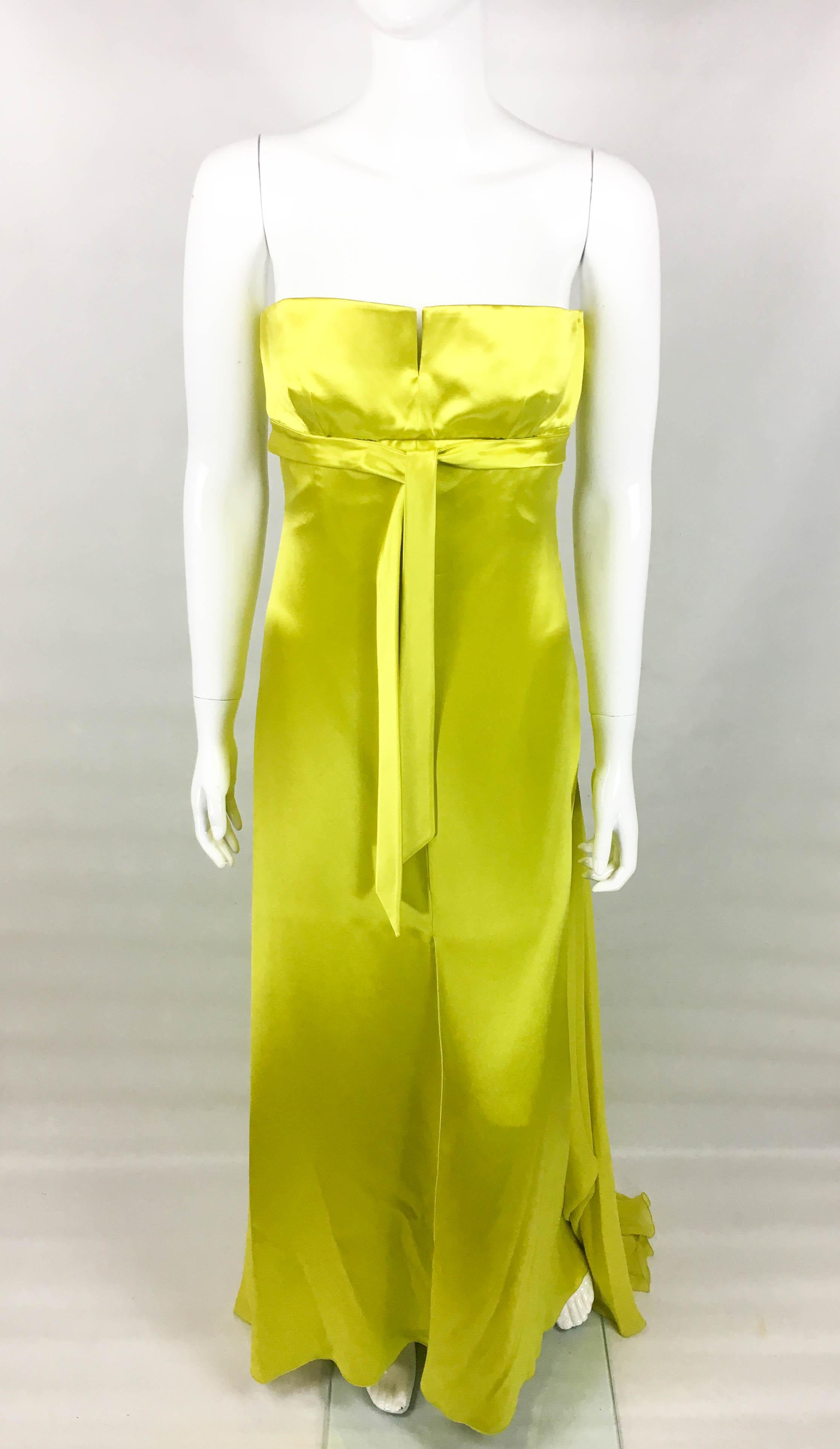 chartreuse evening dress