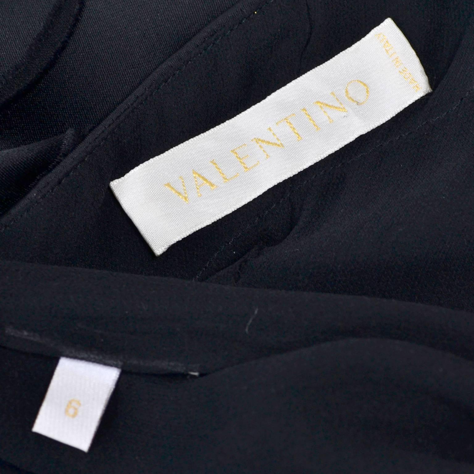 Valentino Black Panther Burnout Silk Jacquard One Shoulder Dress, 1990s 7