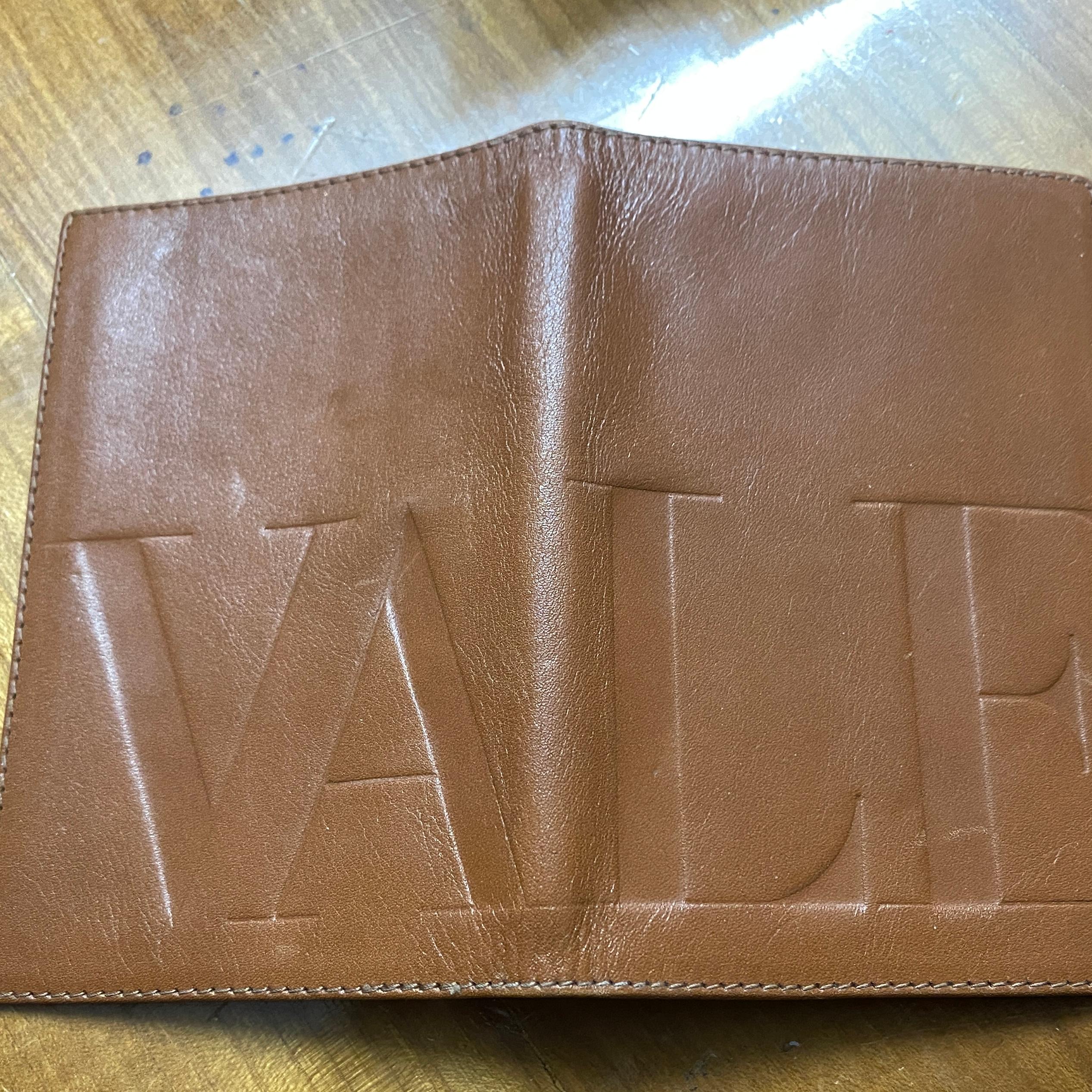 1990er Valentino Garavani Braunes Leder Dokumentenmappe im Angebot 2