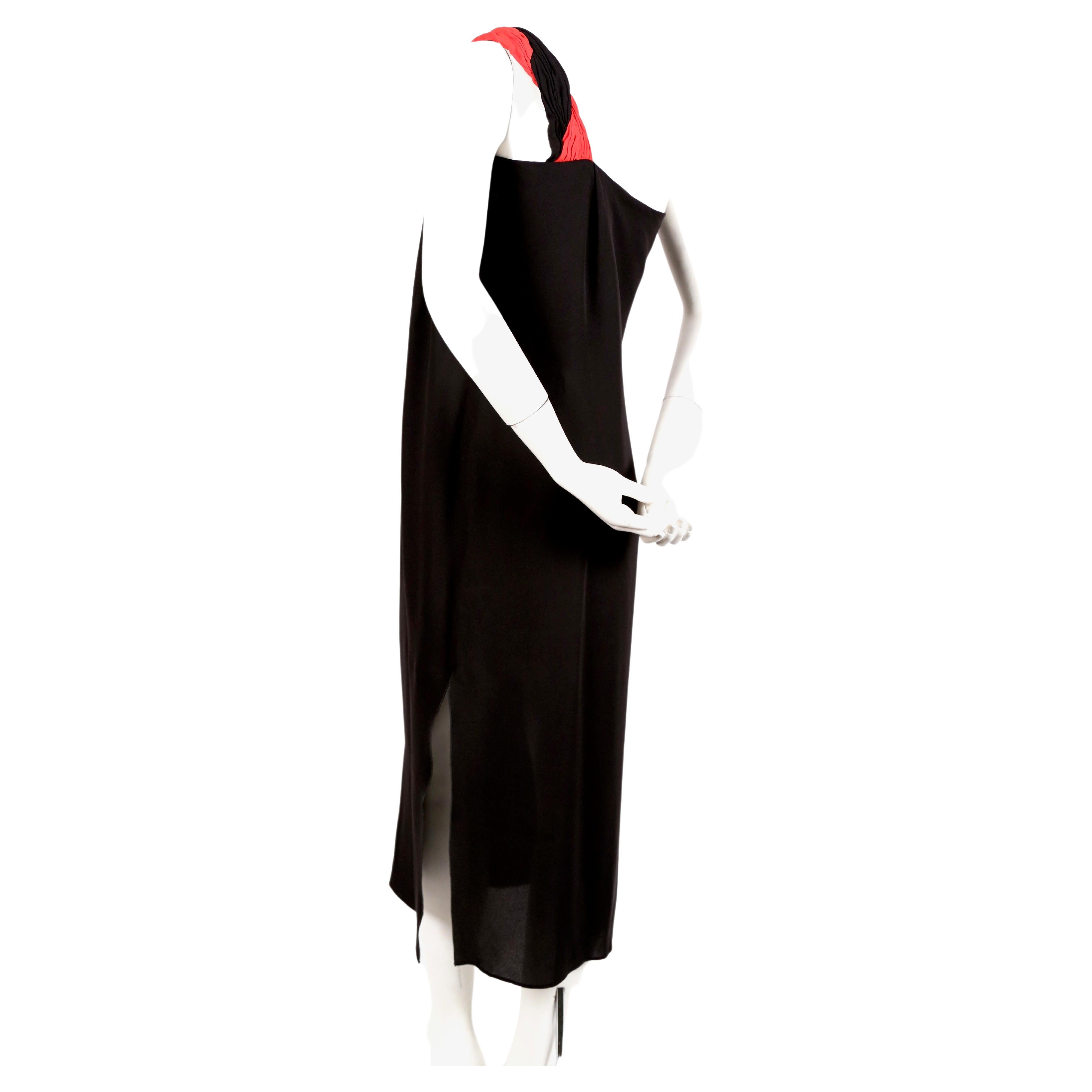 1990's VALENTINO Grecian silk dress with red pleated single shoulder In Good Condition For Sale In San Fransisco, CA