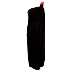 Retro 1990's VALENTINO Grecian silk dress with red pleated single shoulder