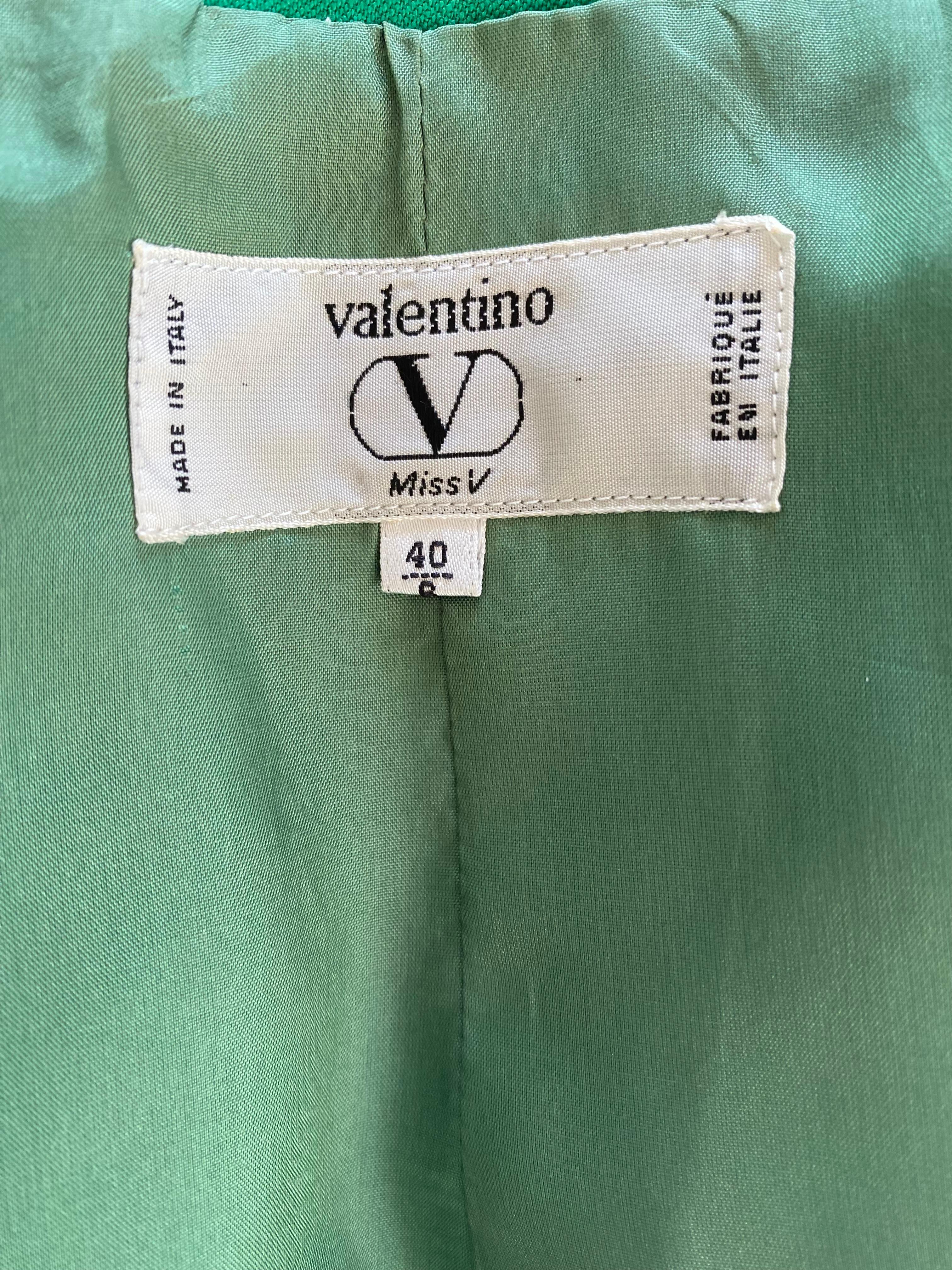1990s Valentino Kelly Green Peplum Jacket 2