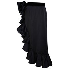 1990s Valentino Night Draped Asymmetric Skirt