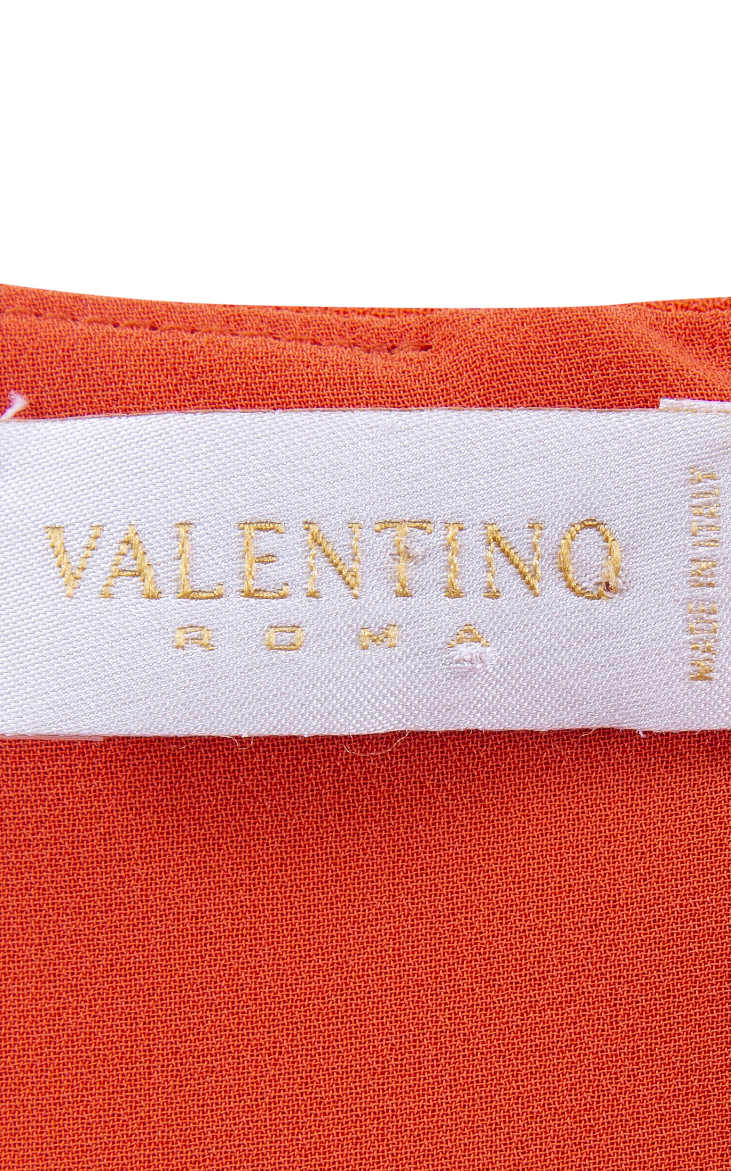 1990's Valentino Orange Gown with Mesh Panel 3