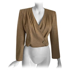 1990s Valentino Pleated Cropped Jacket