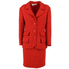 1990s Valentino Red Two-Piece Wool Suit