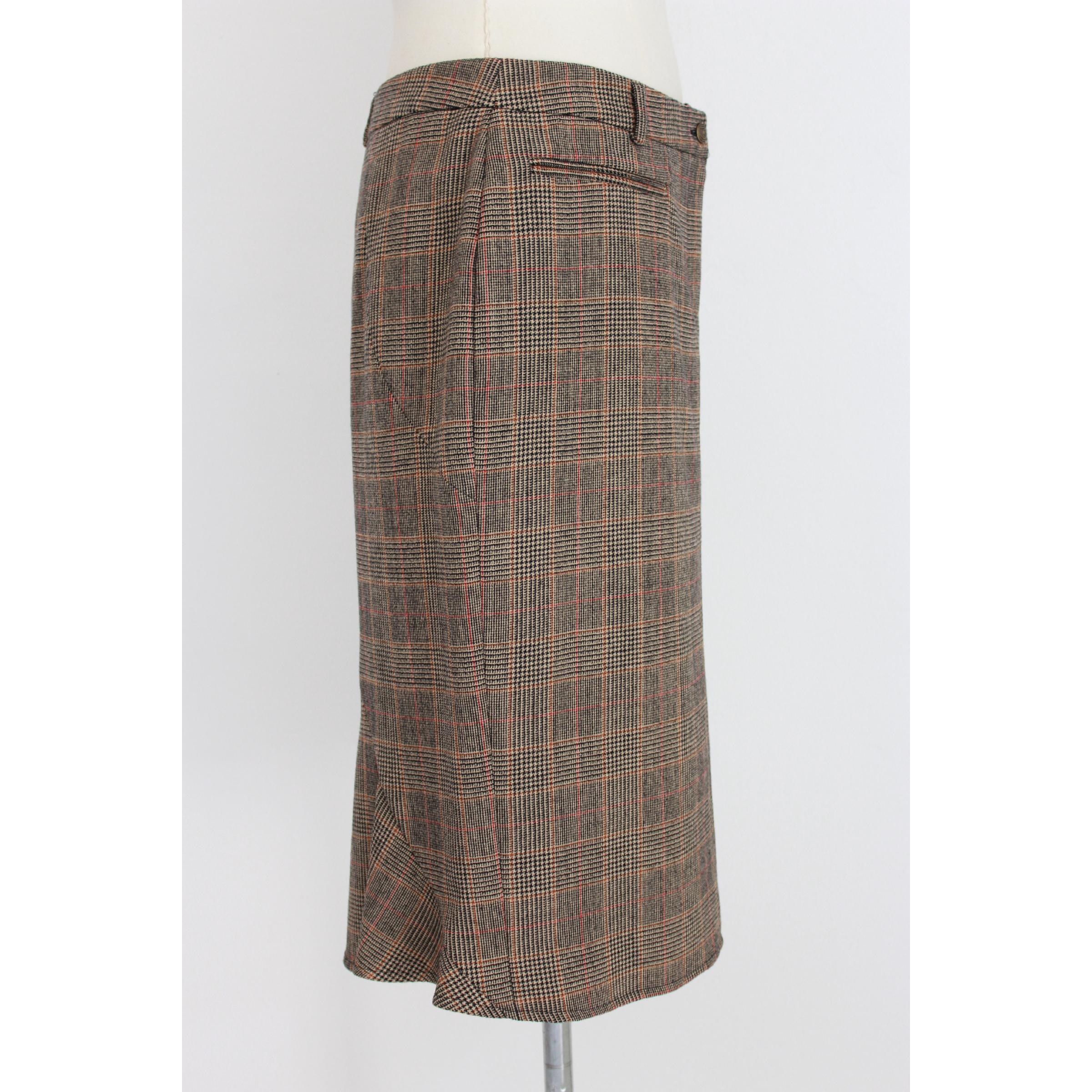 beige tartan skirt