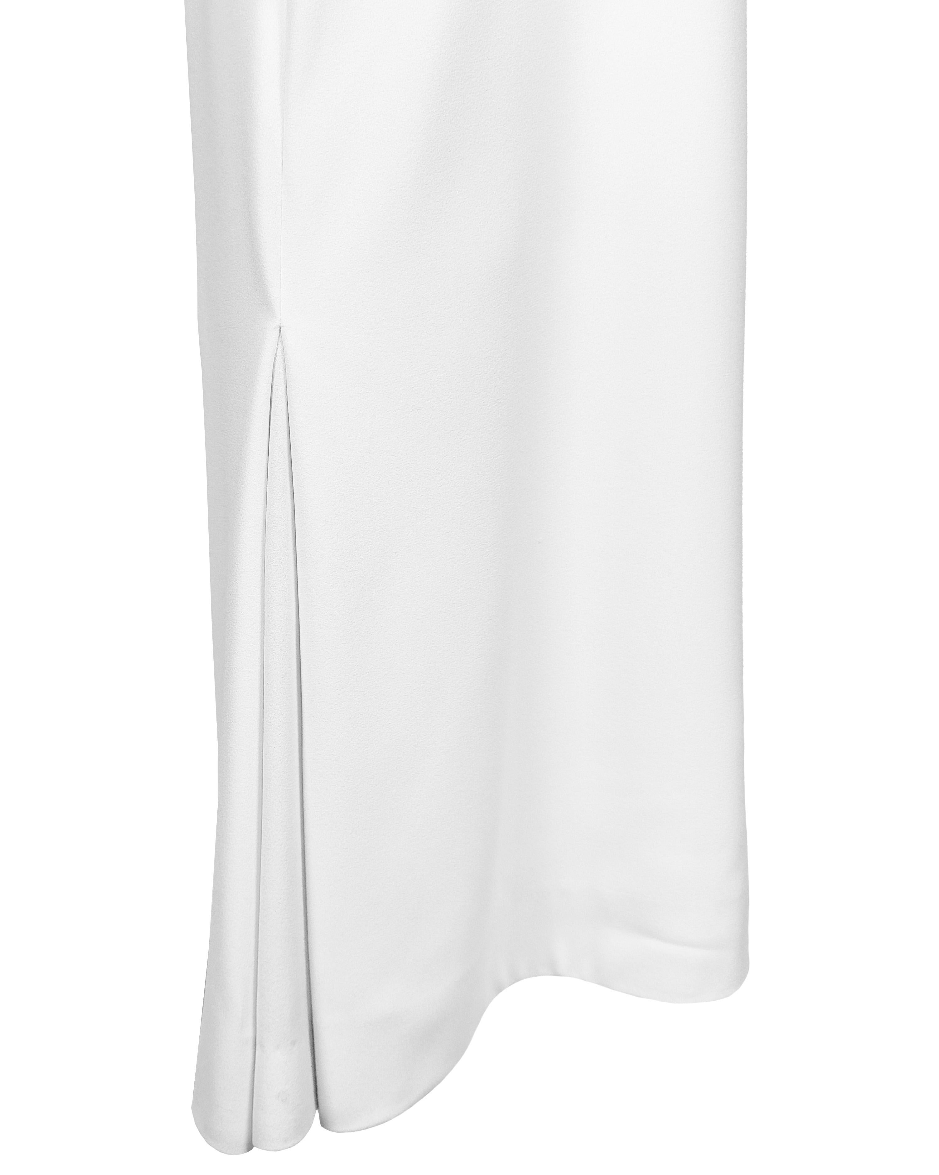 Valentino Weißes Kleid aus Seide und Strass aus den 1990er Jahren Damen im Angebot
