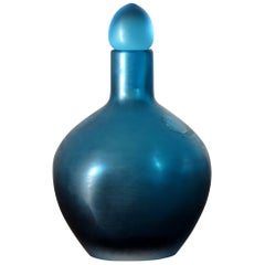 1990s Venini Murano Italian Glass Bottle Micro Bura