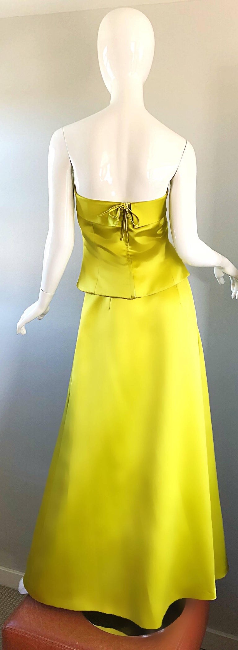 chartreuse evening gown