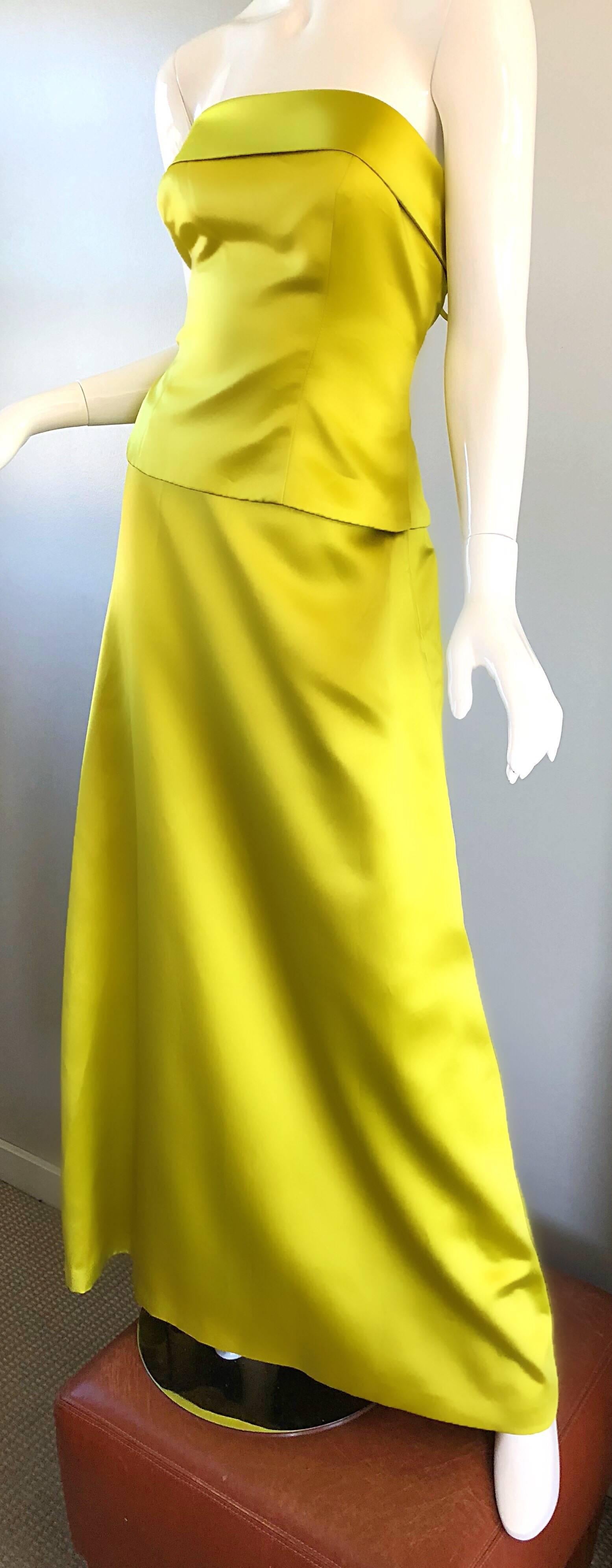 chartreuse formal dress