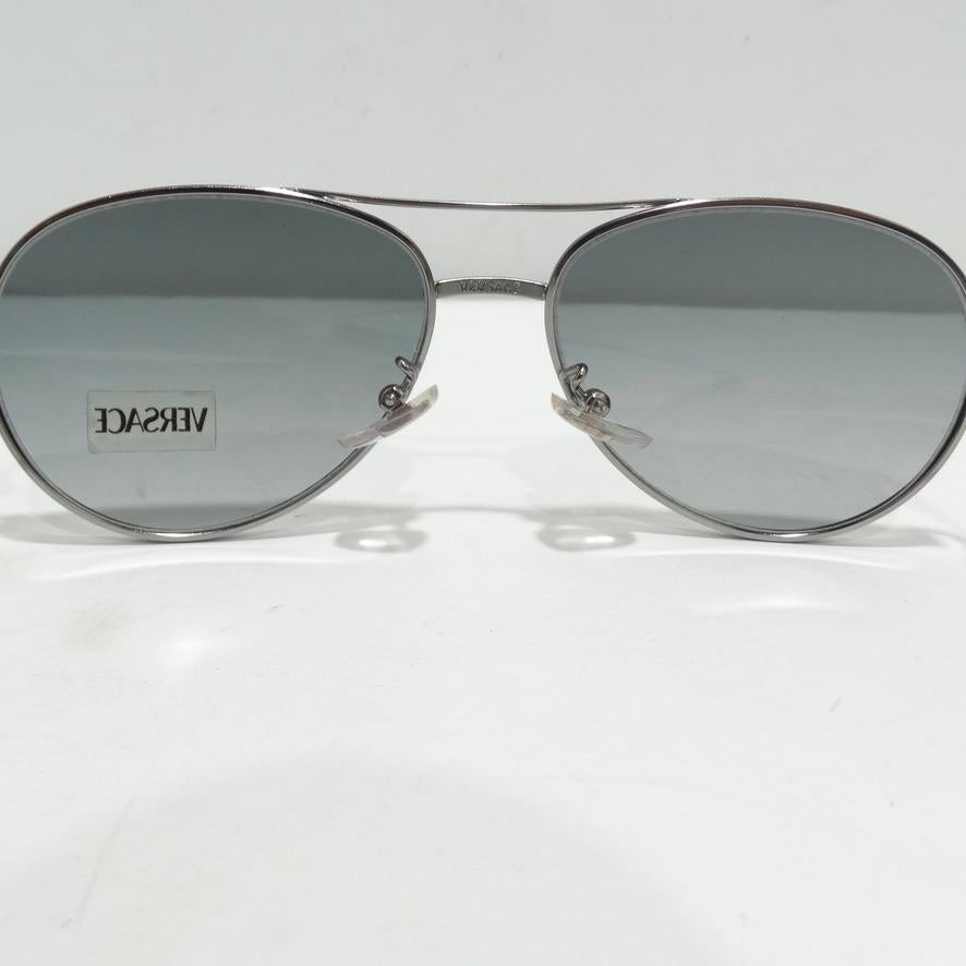 1990s Versace Aviator Sunglasses For Sale 5