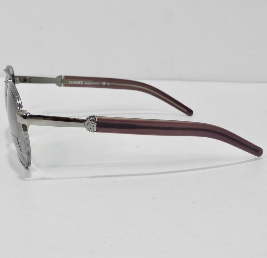 Gray 1990s Versace Aviator Sunglasses For Sale
