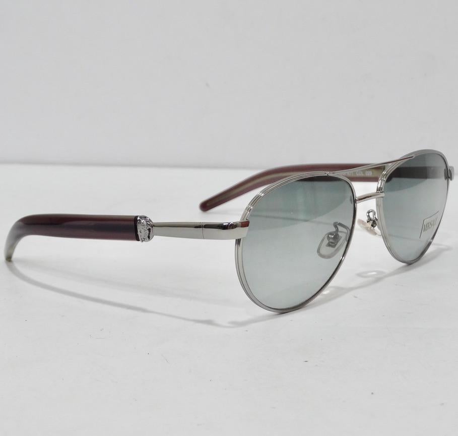1990s Versace Aviator Sunglasses For Sale 2