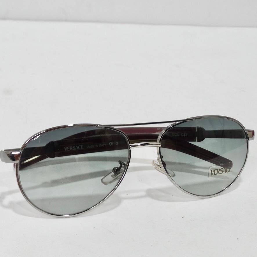 1990s Versace Aviator Sunglasses For Sale 3