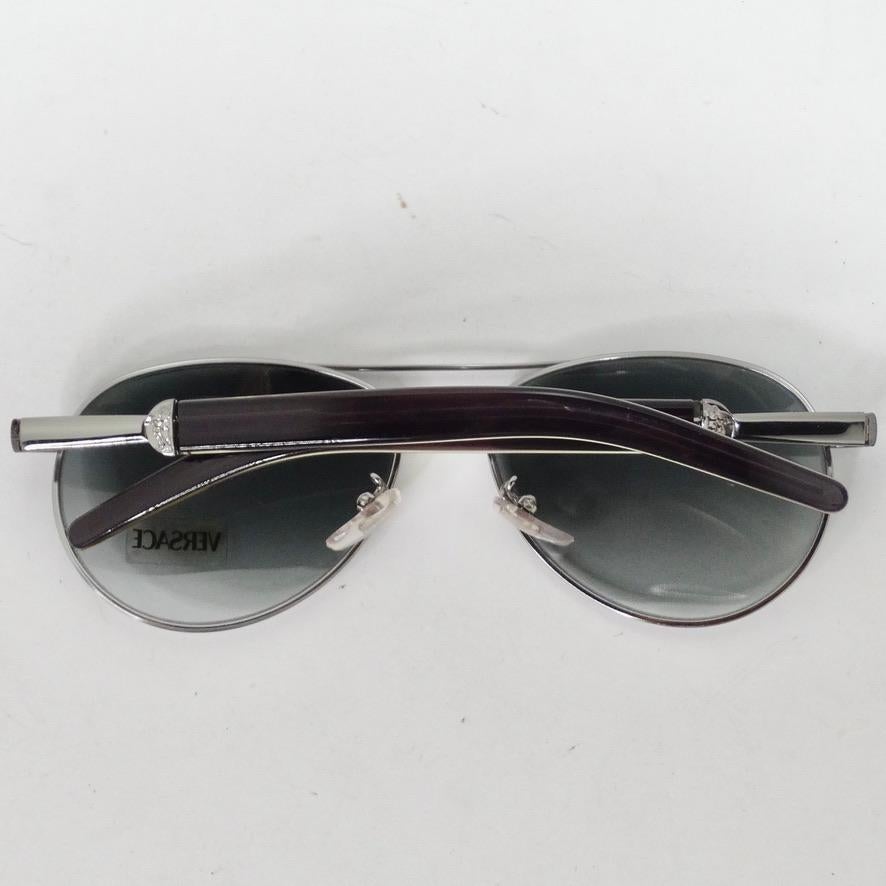 1990s Versace Aviator Sunglasses For Sale 4