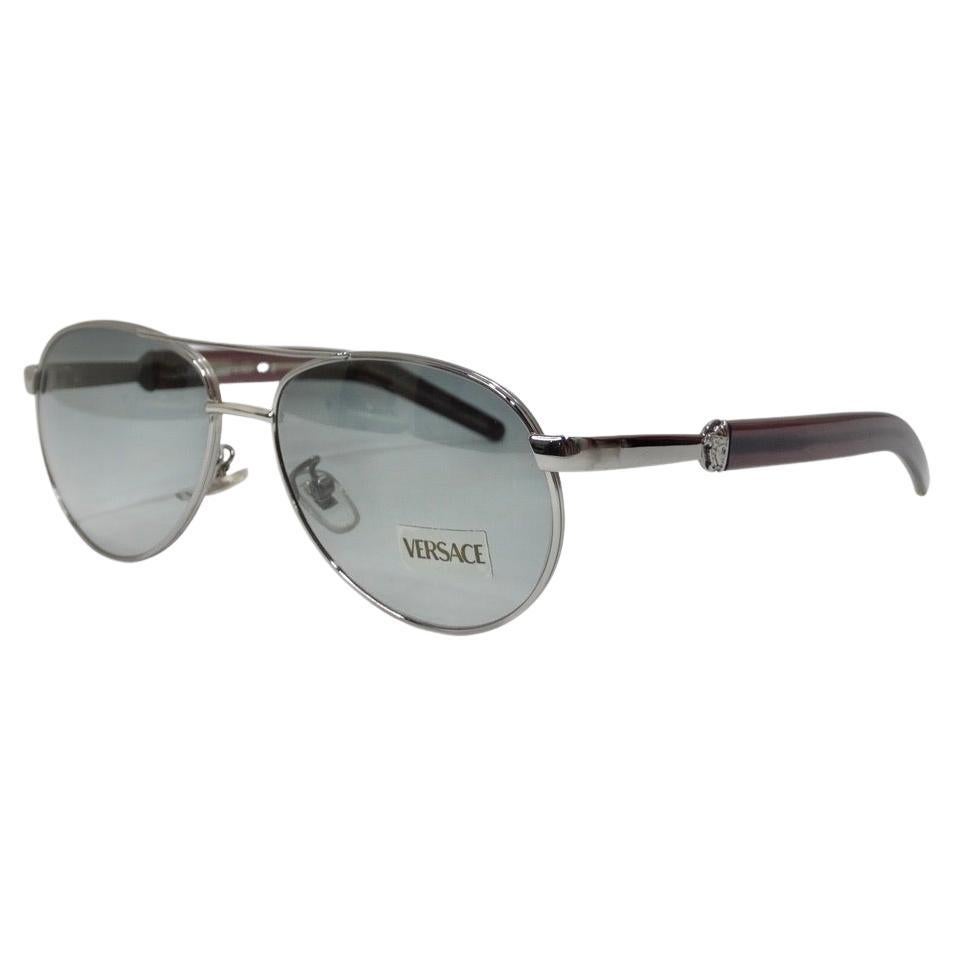 1990s Versace Aviator Sunglasses For Sale