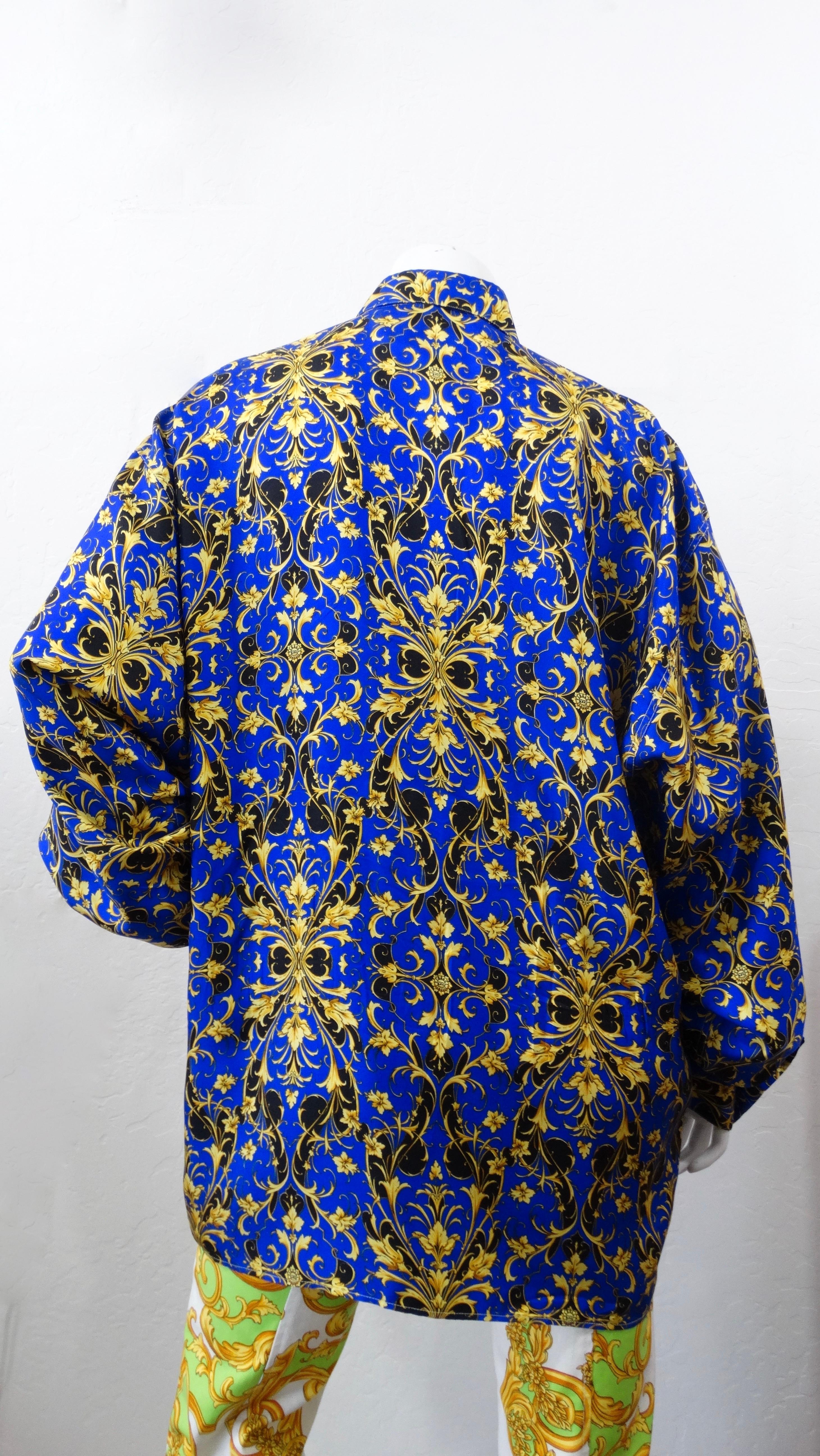 Versace 1990s Classic V2 Baroque Print Silk Shirt