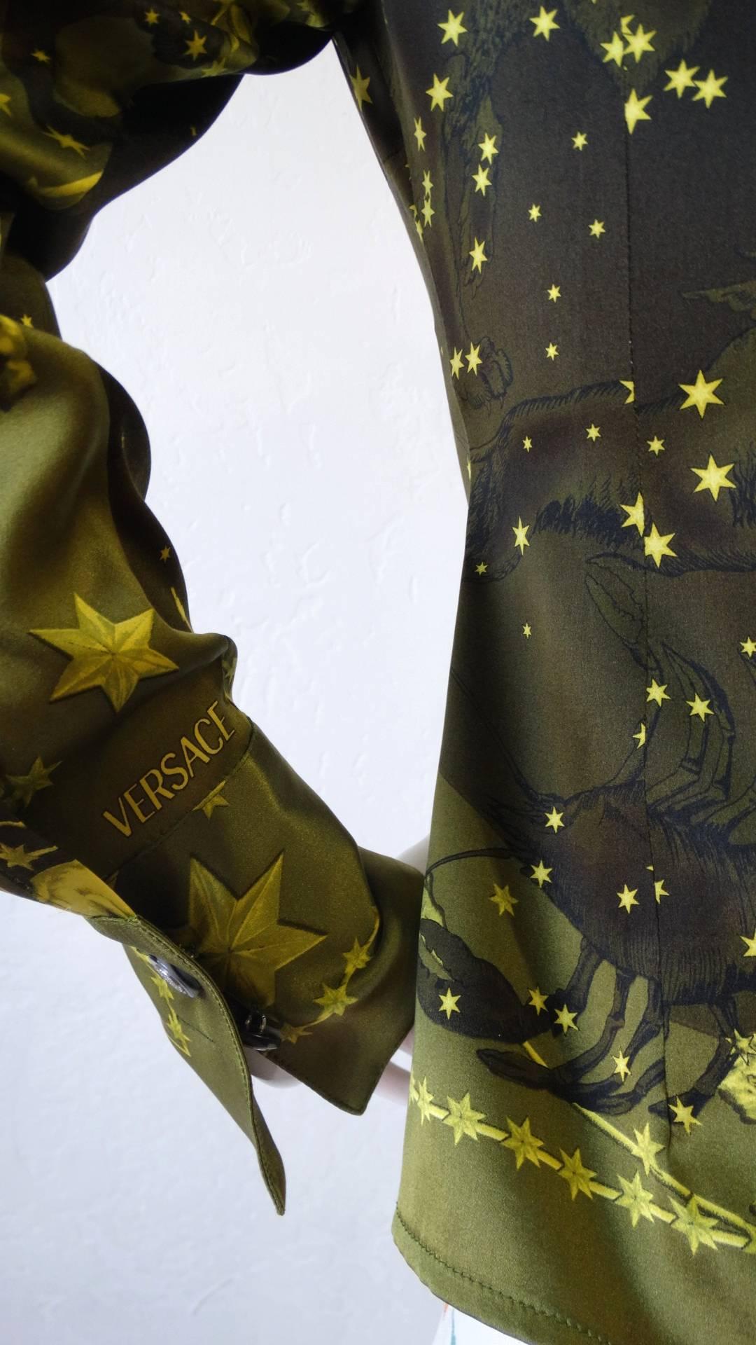 1990s Versace Constellation Button Up Blouse 4