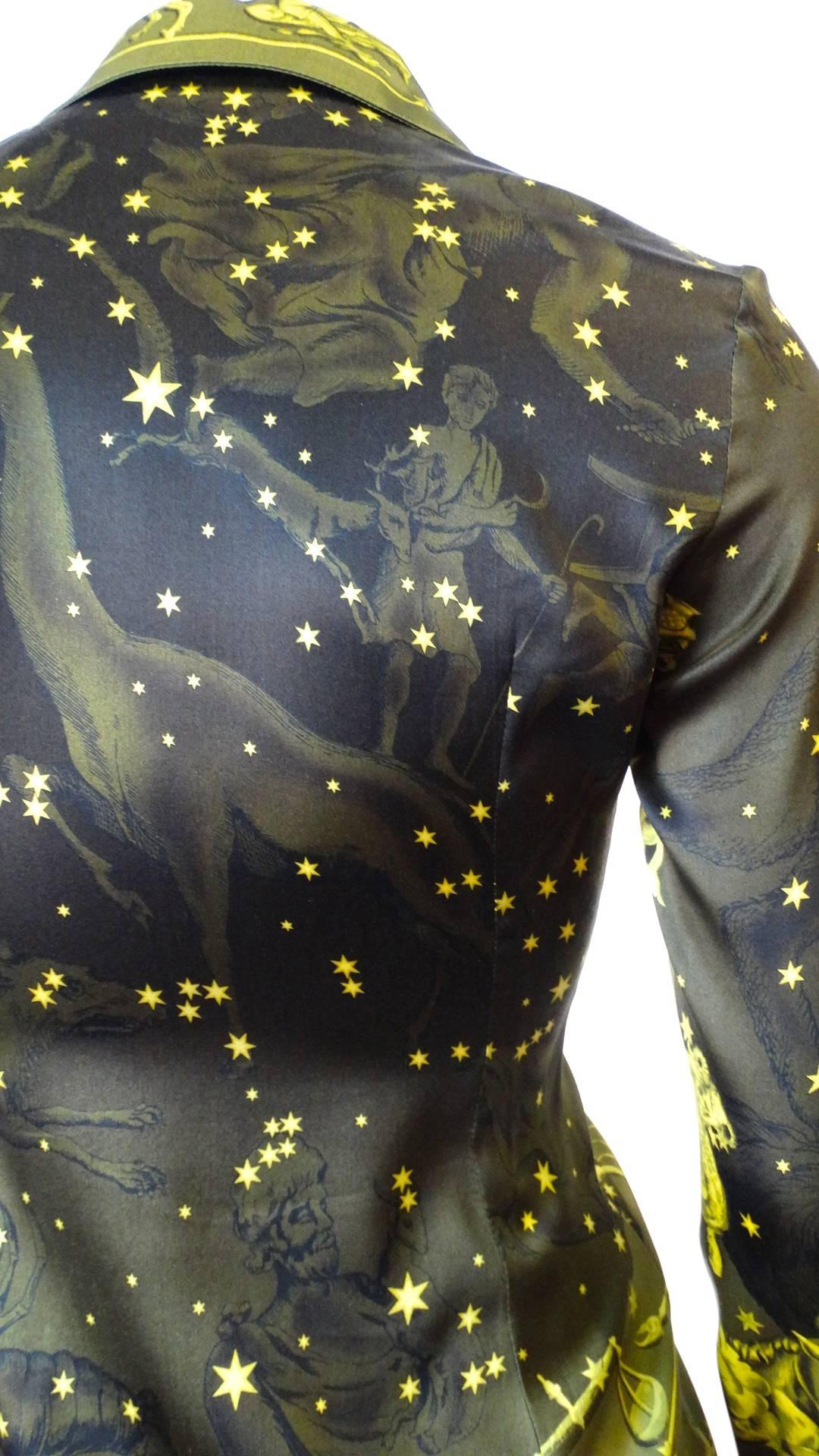 1990s Versace Constellation Button Up Blouse 6
