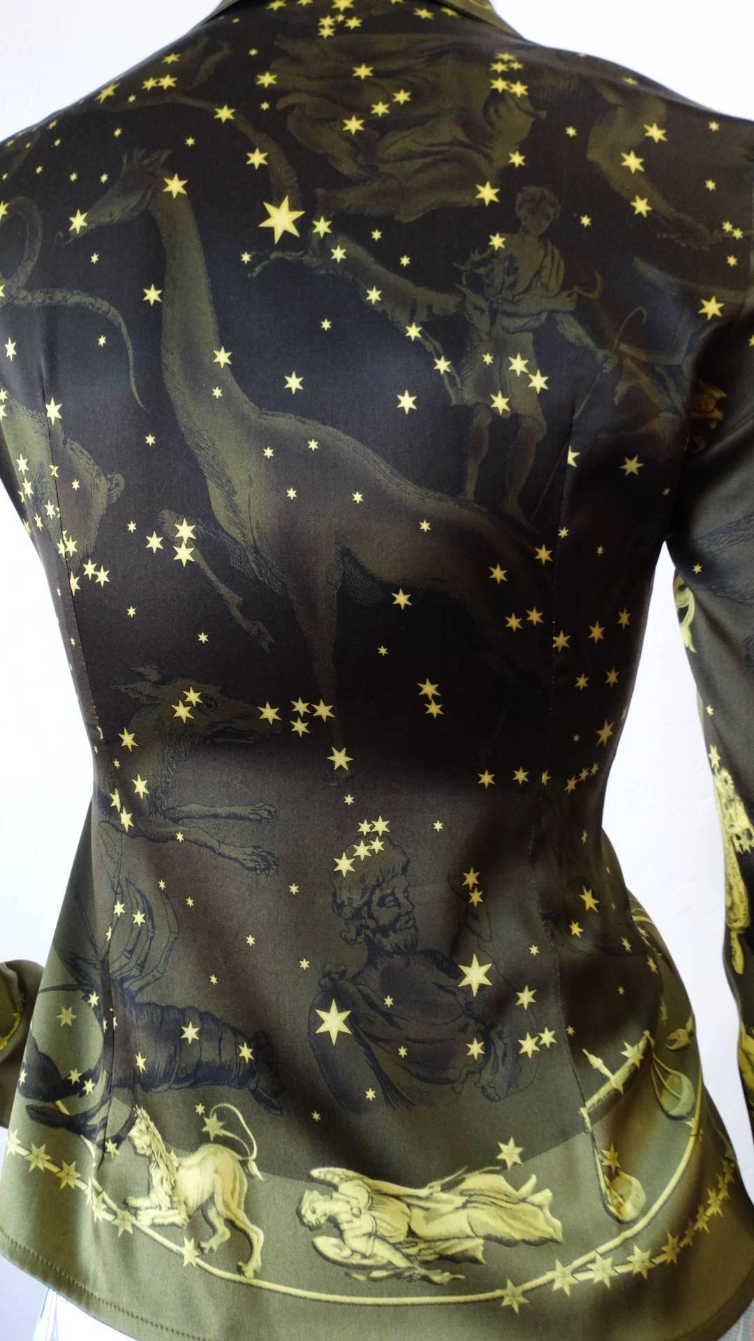 1990s Versace Constellation Button Up Blouse 7
