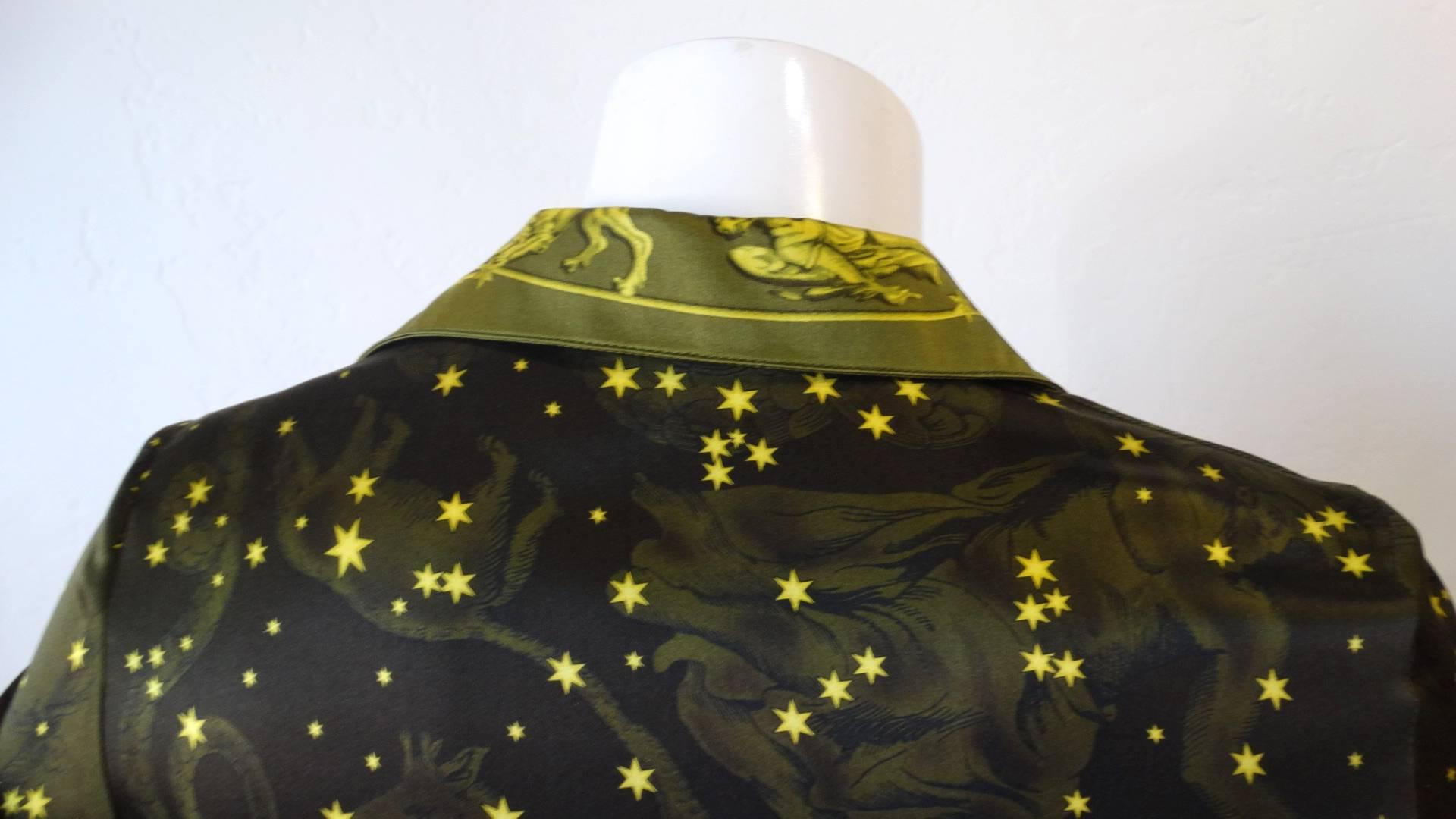 1990s Versace Constellation Button Up Blouse 9