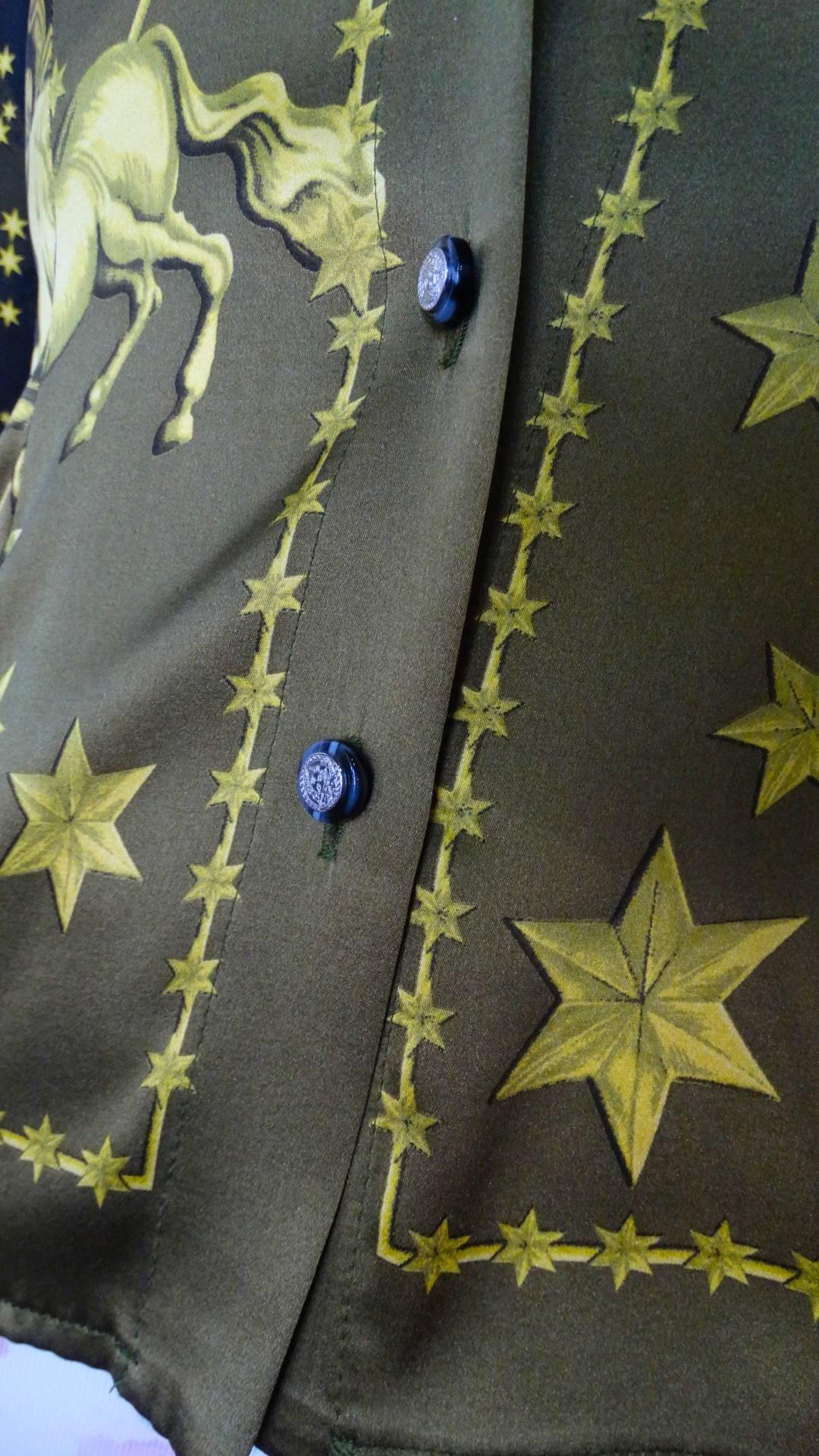 1990s Versace Constellation Button Up Blouse 12