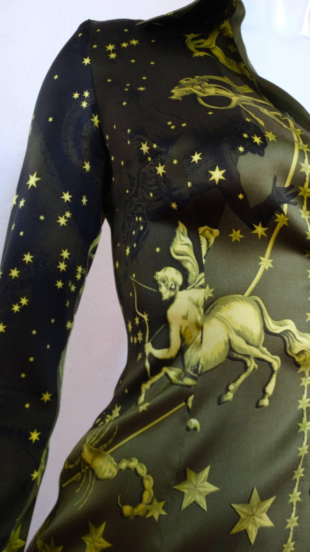 1990s Versace Constellation Button Up Blouse 13