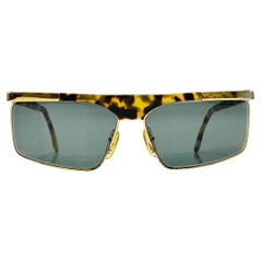 1990S Versace Gold Metal Tortoiseshell Sunglasses