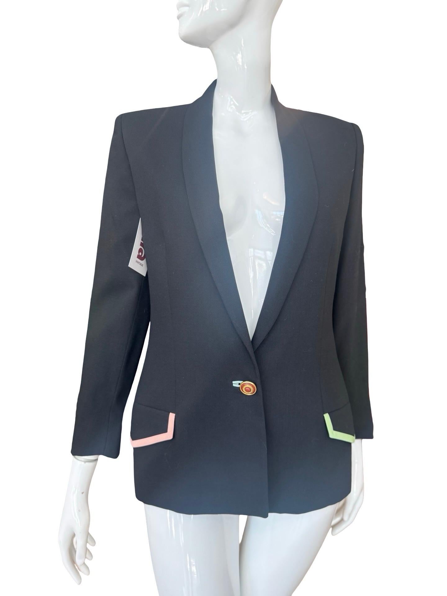 Black 1990s Versace Instante Blazer For Sale